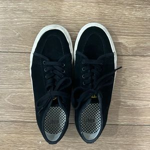 Black suede UNIF sneakers size 9